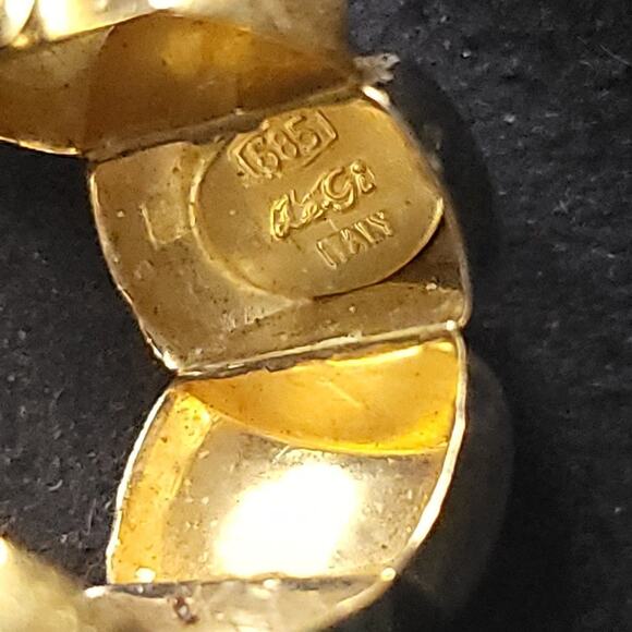 Le Gi's Brushed Tri Color Gold Hoop Earings Fine Jewelry - Picture 3 of 5